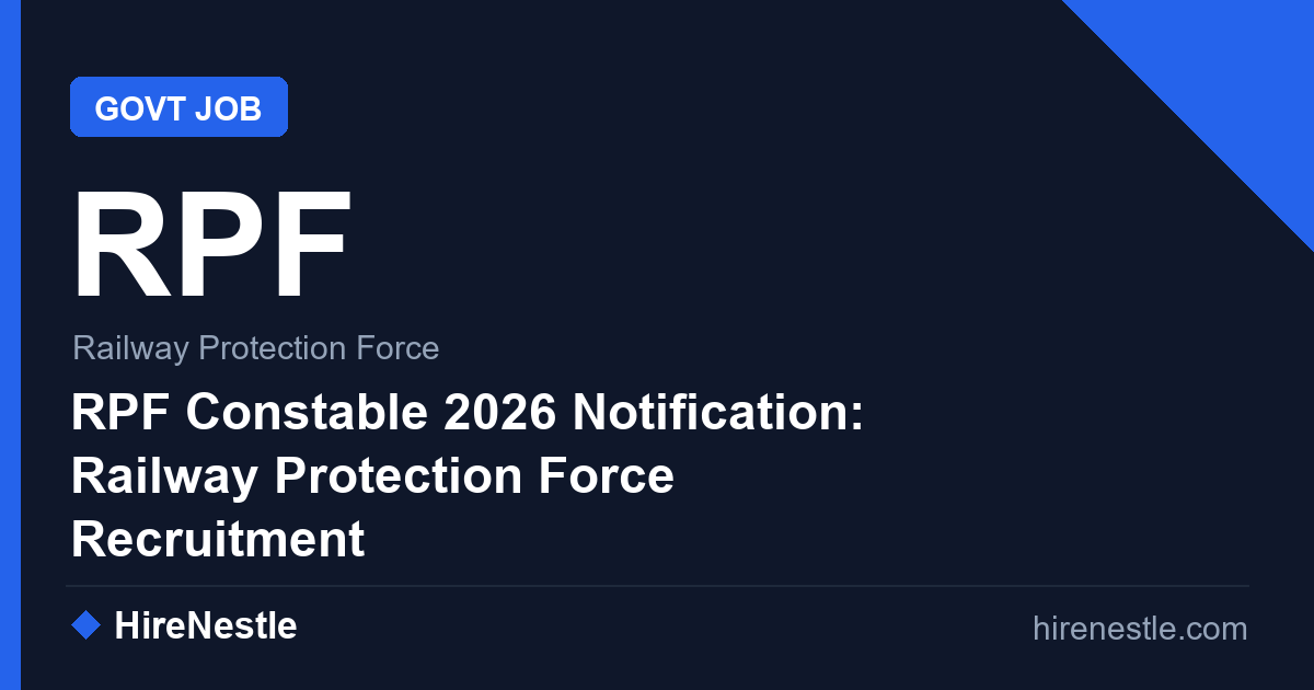 RPF Constable 2026 Notification: Railway Protection Force Recruitment