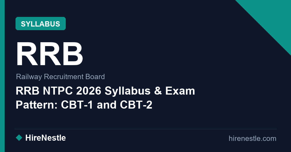 RRB NTPC 2026 Syllabus & Exam Pattern: CBT-1 and CBT-2