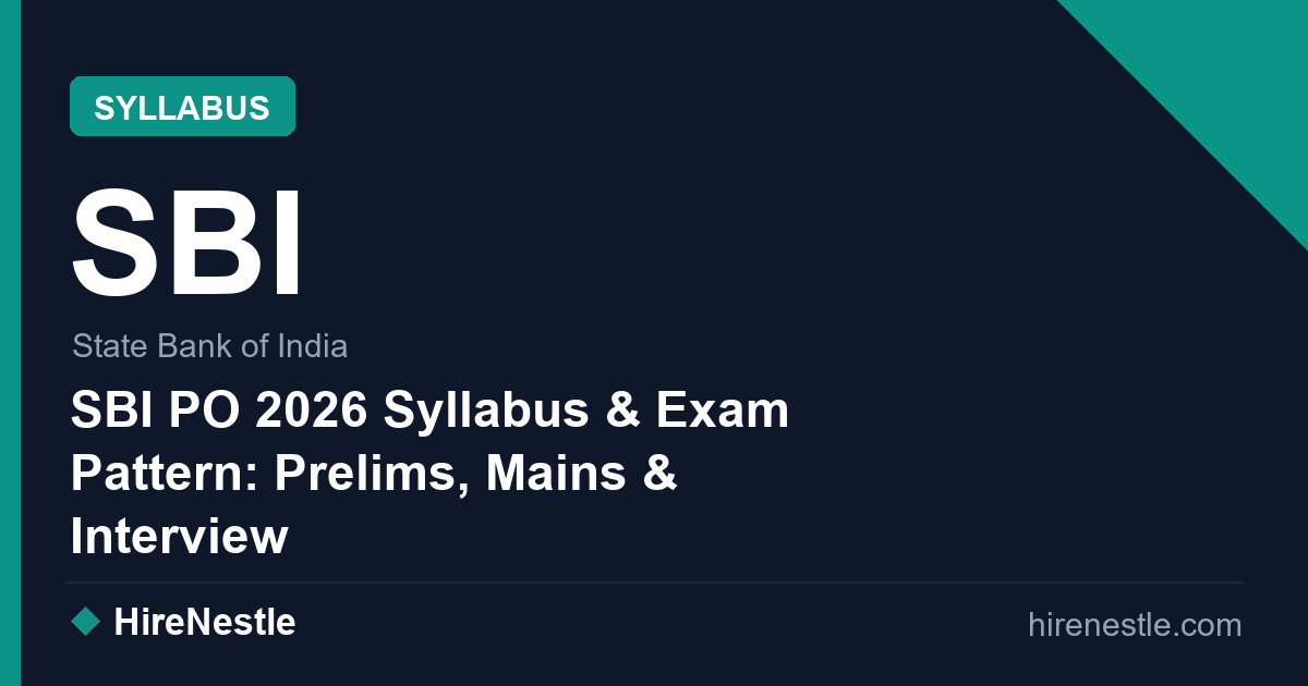 SBI PO 2026 Syllabus & Exam Pattern: Prelims, Mains & Interview