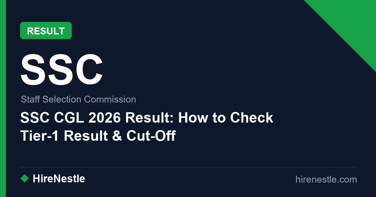 SSC CGL 2026 Result: How to Check Tier-1 Result & Cut-Off