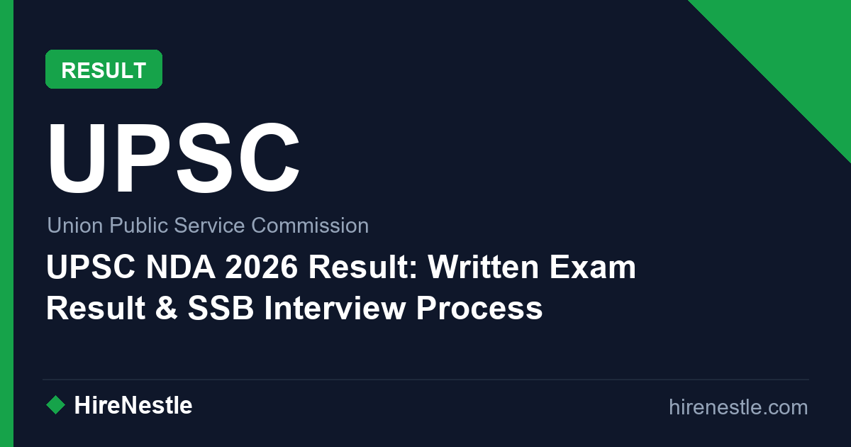 UPSC NDA 2026 Result: Written Exam Result & SSB Interview Process