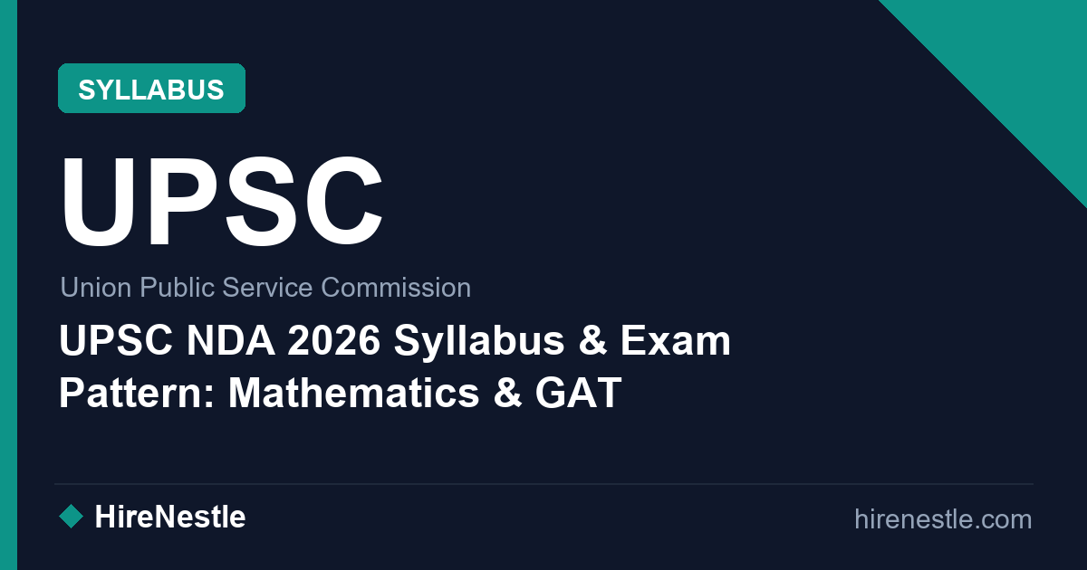 UPSC NDA 2026 Syllabus & Exam Pattern: Mathematics & GAT